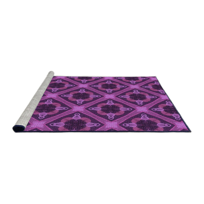 Sideview of Machine Washable Transitional Purple Rug, wshpat3597pur