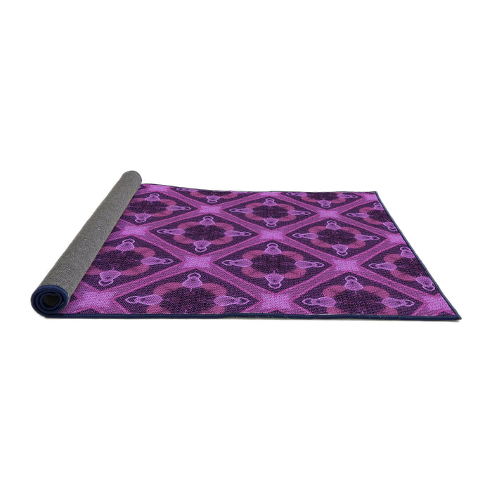 Thickness of Patterned Purple Rug, pat3597pur