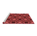 Sideview of Machine Washable Transitional Tomato Red Rug, wshpat3597rd