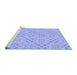 Sideview of Machine Washable Transitional Light Slate Blue Rug, wshpat3598blu