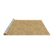 Sideview of Machine Washable Transitional Cinnamon Brown Rug, wshpat3598brn