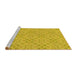 Sideview of Machine Washable Transitional Yellow Rug, wshpat3598yw