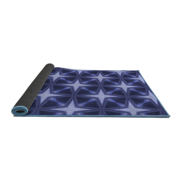 Thickness of Patterned Light Slate Blue Rug, pat3599blu