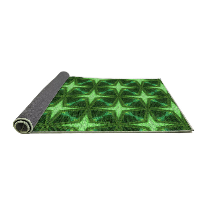 Thickness of Patterned Deep Emerald Green Rug, pat3599grn