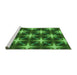 Sideview of Machine Washable Transitional Deep Emerald Green Rug, wshpat3599grn