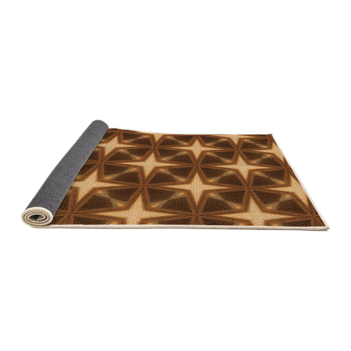 Thickness of Patterned Red Brown Rug, pat3599org