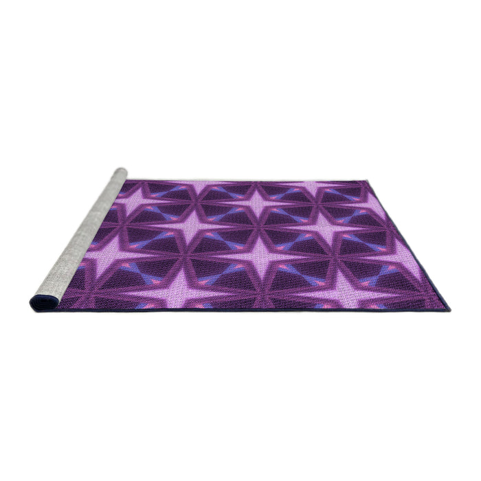 Sideview of Machine Washable Transitional Purple Rug, wshpat3599pur