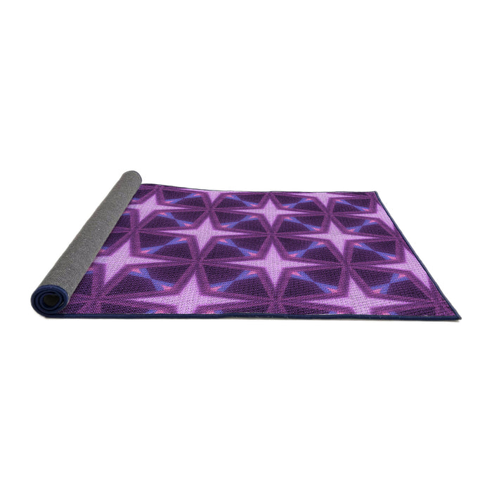 Thickness of Patterned Purple Rug, pat3599pur