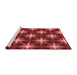 Sideview of Machine Washable Transitional Red Rug, wshpat3599rd