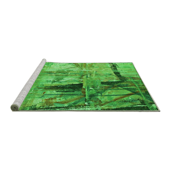 Machine Washable Transitional Neon Green Rug in a Bedroom, wshpat36grn