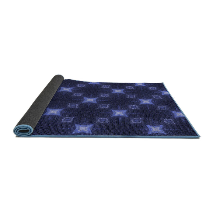 Thickness of Patterned Royal Blue Rug, pat3600blu