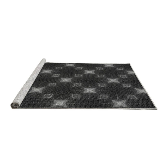 Sideview of Machine Washable Transitional Ash Gray Rug, wshpat3600gry