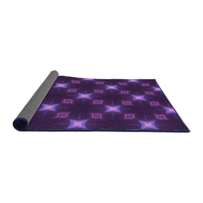 Thickness of Patterned Dark Purple Rug, pat3600pur