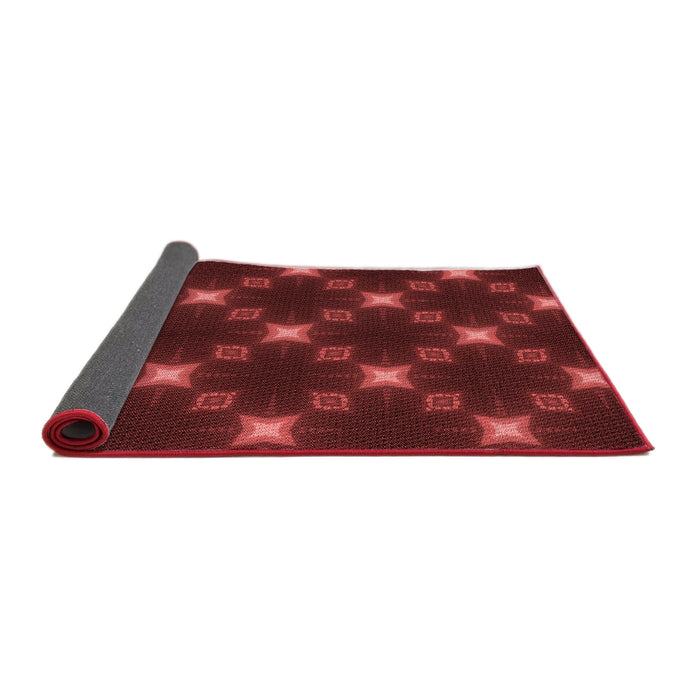 Thickness of Patterned Maroon Red Rug, pat3600rd