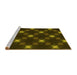 Sideview of Machine Washable Transitional Dark Yellow Green Rug, wshpat3600yw