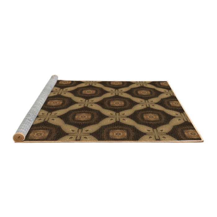 Sideview of Machine Washable Transitional Light Brown Rug, wshpat3601brn