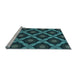 Sideview of Machine Washable Transitional Deep Teal Green Rug, wshpat3601lblu