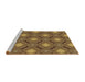 Sideview of Machine Washable Transitional Saddle Brown Rug, wshpat3602brn