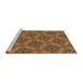 Sideview of Machine Washable Transitional Saddle Brown Rug, wshpat3603brn