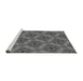 Sideview of Machine Washable Transitional Gunmetal Gray Rug, wshpat3603gry