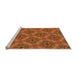 Sideview of Machine Washable Transitional Neon Orange Rug, wshpat3603org