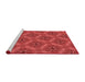 Sideview of Machine Washable Transitional Red Rug, wshpat3603rd