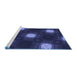 Sideview of Machine Washable Transitional Night Blue Rug, wshpat3604blu