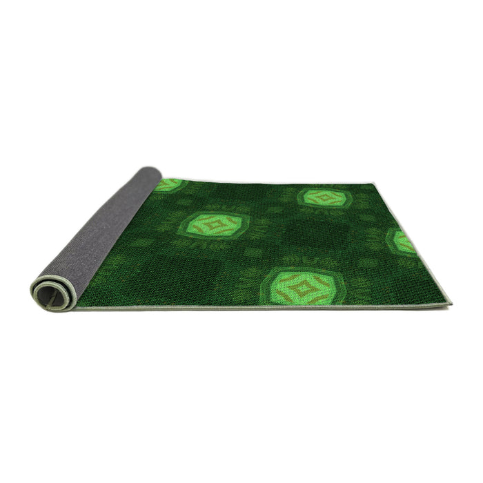 Thickness of Patterned Green Rug, pat3604grn
