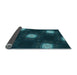 Thickness of Patterned Dark Cyan Green Rug, pat3604lblu