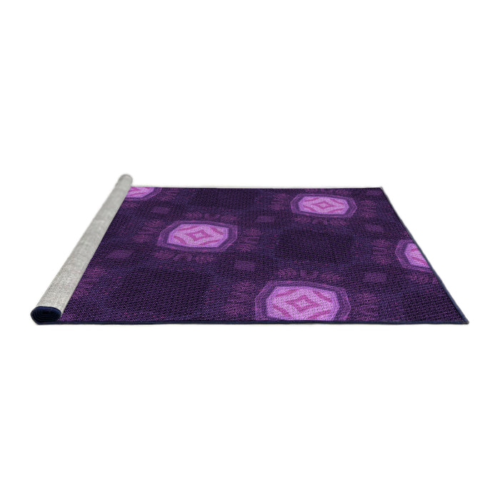 Sideview of Machine Washable Transitional Dark Orchid Purple Rug, wshpat3604pur