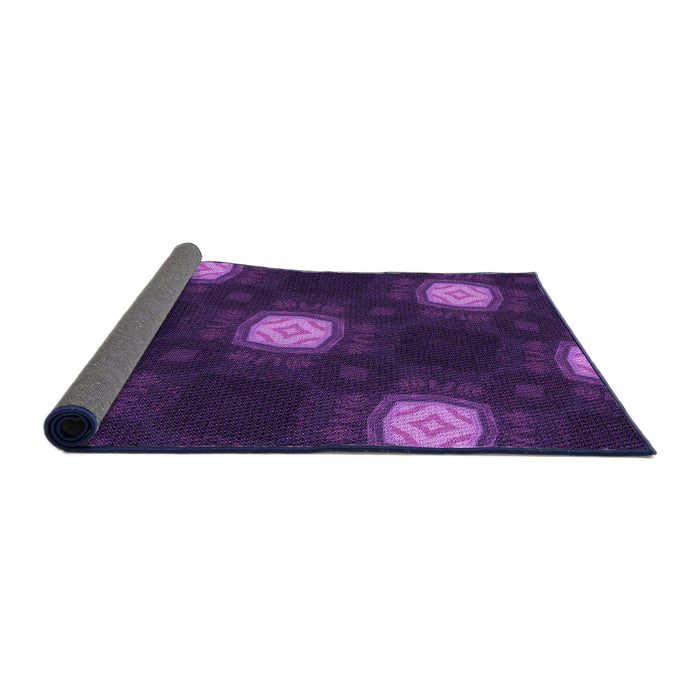 Thickness of Patterned Dark Orchid Purple Rug, pat3604pur