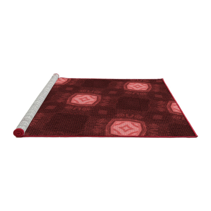 Sideview of Machine Washable Transitional Maroon Red Rug, wshpat3604rd