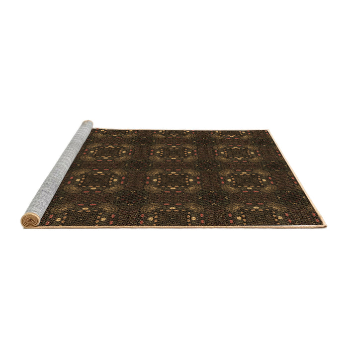 Sideview of Machine Washable Transitional Red Brown Rug, wshpat3605brn