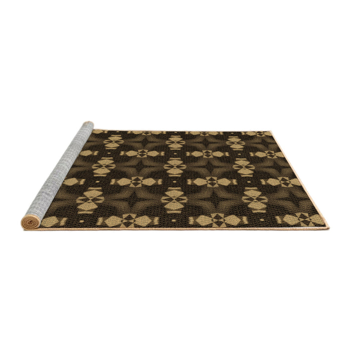 Sideview of Machine Washable Transitional Light Brown Rug, wshpat3606brn