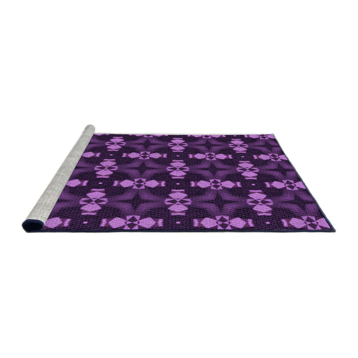 Sideview of Machine Washable Transitional Dark Orchid Purple Rug, wshpat3606pur