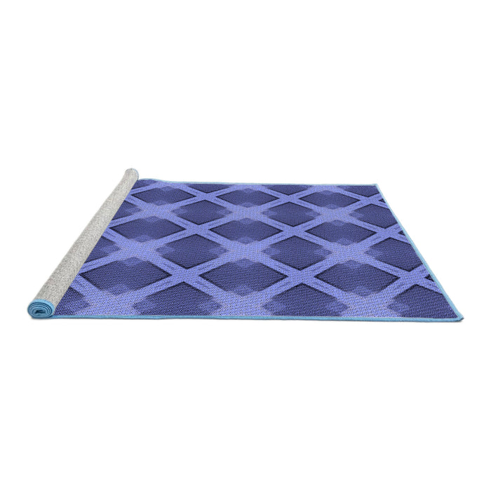 Sideview of Machine Washable Transitional Light Slate Blue Rug, wshpat3608blu