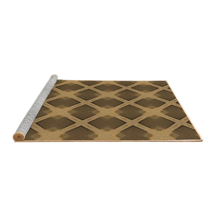 Sideview of Machine Washable Transitional Cinnamon Brown Rug, wshpat3608brn