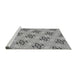 Sideview of Machine Washable Transitional Silver Gray Rug, wshpat3610gry