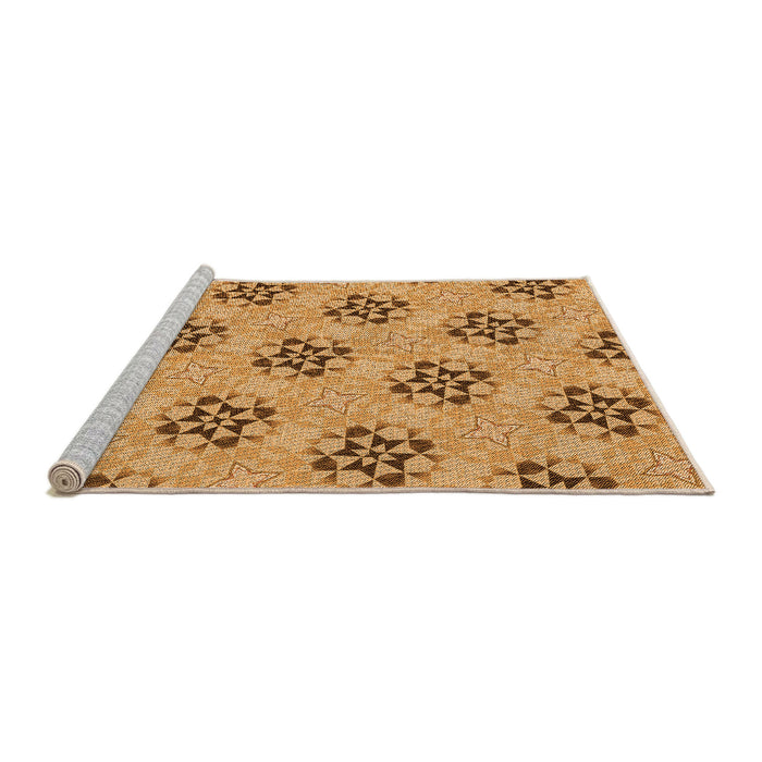 Sideview of Machine Washable Transitional Orange Rug, wshpat3610org