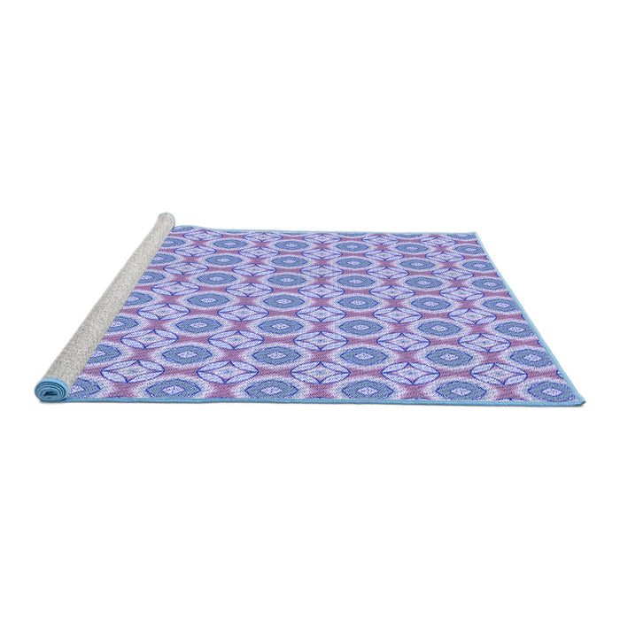 Sideview of Machine Washable Transitional Medium Slate Blue Rug, wshpat3611blu