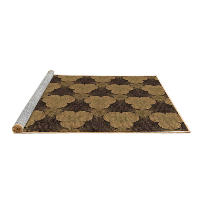 Sideview of Machine Washable Transitional Cinnamon Brown Rug, wshpat3612brn
