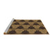 Sideview of Machine Washable Transitional Cinnamon Brown Rug, wshpat3612brn