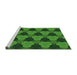 Sideview of Machine Washable Transitional Deep Emerald Green Rug, wshpat3612grn