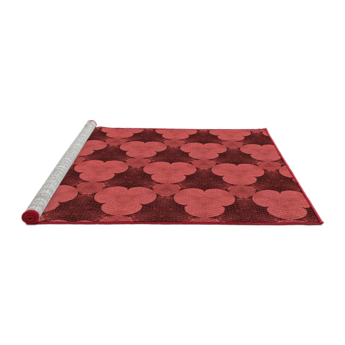 Sideview of Machine Washable Transitional Tomato Red Rug, wshpat3612rd