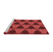 Sideview of Machine Washable Transitional Tomato Red Rug, wshpat3612rd
