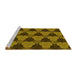 Sideview of Machine Washable Transitional Caramel Brown Rug, wshpat3612yw