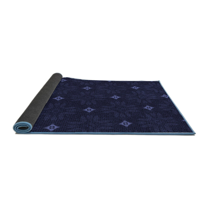 Thickness of Patterned Night Blue Rug, pat3614blu