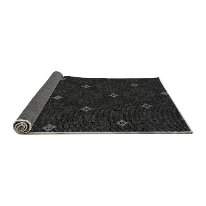 Thickness of Patterned Black Rug, pat3614gry