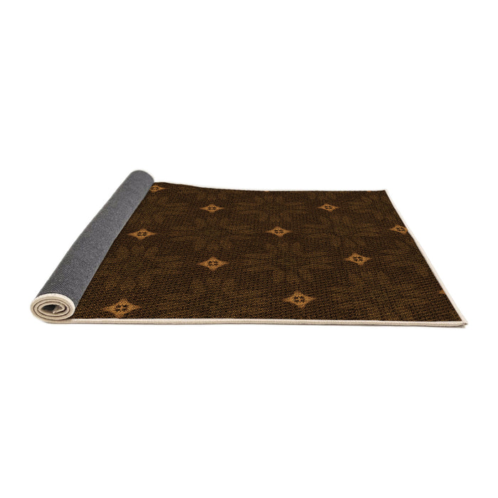 Thickness of Patterned Dark Bronze Brown Rug, pat3614org