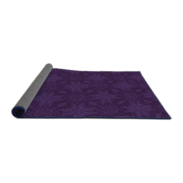 Thickness of Patterned Deep Purple Rug, pat3615pur